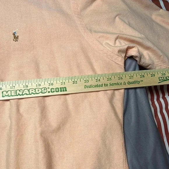 Ralph Lauren Yarmouth Cotton Long Sleeve Button Down Shirt Peach Color Pastel - Picture 6 of 8